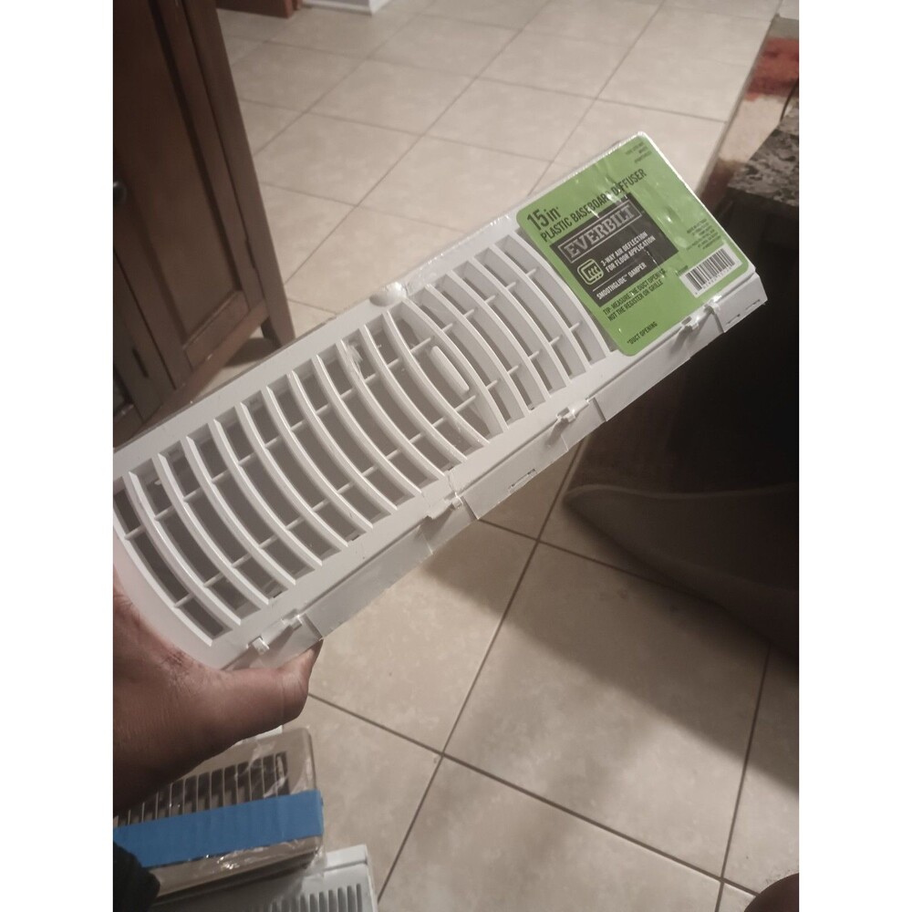 15 In. 3-Way Plastic Baseboard Diffuser Supply In White-E115SWP